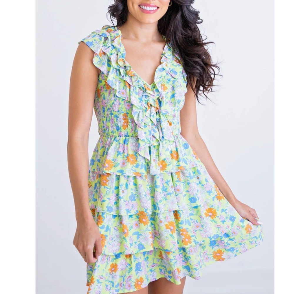 Women’s Coquette Bloomcore Dress KARLIE Tier Cottagecore Size M